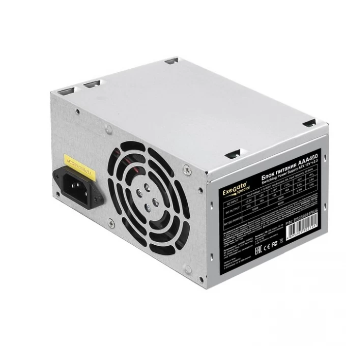 Блок питания 450W EXEGATE AAA450 ATX, 8cm fan, 24pin, 4pin, 2xSATA, IDE EX259591RUS Блок питания 450W EXEGATE AAA450 ATX, 8cm fan, 24pin, 4pin, 2xSATA, IDE EX259591RUS