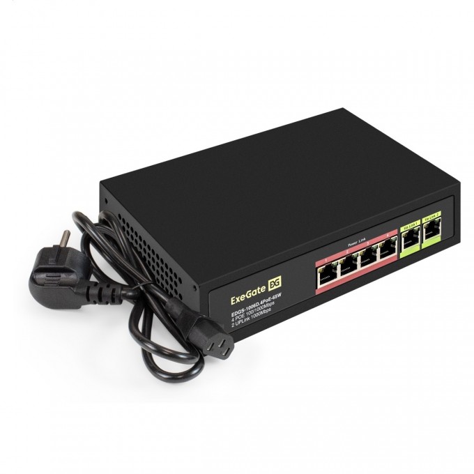 Коммутатор неуправляемый EXEGATE EDGS-1006D.4POE-65W EX299022RUS Коммутатор неуправляемый EXEGATE EDGS-1006D.4POE-65W EX299022RUS