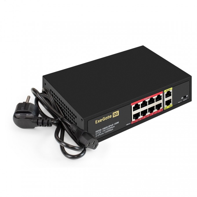 Коммутатор неуправляемый EXEGATE EDGS-1082D.8POE-120W EX299028RUS Коммутатор неуправляемый EXEGATE EDGS-1082D.8POE-120W EX299028RUS