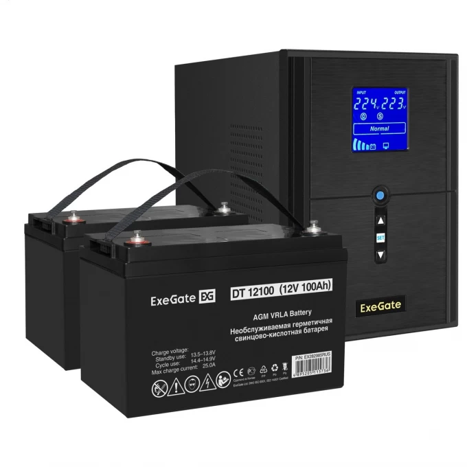 Комплект EXEGATE ИБП EX295989RUS + батарея 100Aч EX282985RUS 2шт EX296850RUS Комплект EXEGATE ИБП EX295989RUS + батарея 100Aч EX282985RUS 2шт EX296850RUS