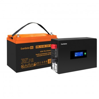 Комплект ИБП EXEGATE IDEALSINE SR-1000.LCD.2SH + батарея 100Aч, 1 шт