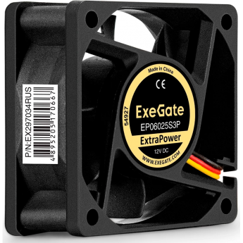 Вентилятор 12В DC EXEGATE EXTRAPOWER EP06025S3P
