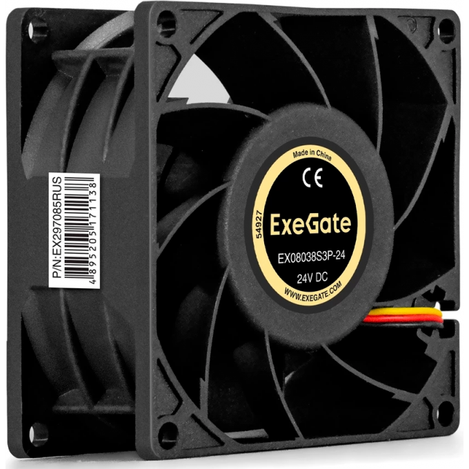 Вентилятор 24В DC EXEGATE EX08038S3P-24 EX297085RUS Вентилятор 24В DC EXEGATE EX08038S3P-24 EX297085RUS